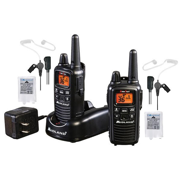 Midland FRS License Free Business LXT600BB Two Way Radio Bundle, Black, 2/Pack