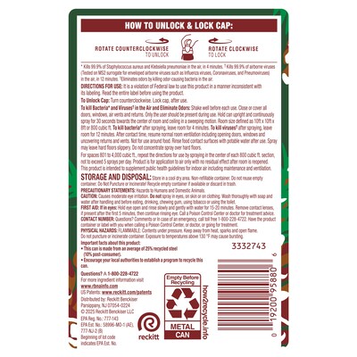 Lysol Air Sanitizer Aerosol, Winter Woods Scent, 10 oz. (19200-95880)