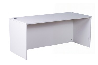 Boss Office Products 60"W Single-Pedestal Office Desk, White (GROUPA23-WT)