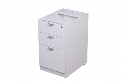 Boss Office Products 60"W Single-Pedestal Office Desk, White (GROUPA23-WT)
