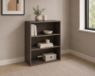 Boss Office Products 36H 3-Shelf Bookcase, Driftwood (N153-DW)