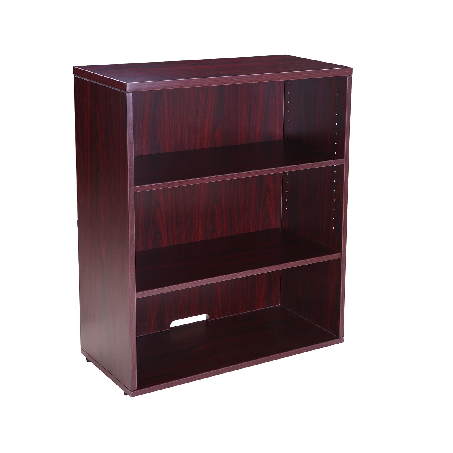 Boss Office Products 36H 3-Shelf Bookcase, Mahogany (N153-M)