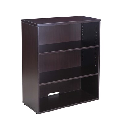 Boss Office Products 36H 3-Shelf Bookcase, Mocha (N153-MOC)