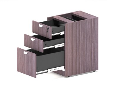 Boss Office Products U-Shaped Desk with Hutch, File Cabinet, and Bookcase, Driftwood (GROUPA28-DW)