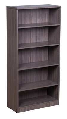 Boss Office Products U-Shaped Desk with Hutch, File Cabinet, and Bookcase, Driftwood (GROUPA28-DW)