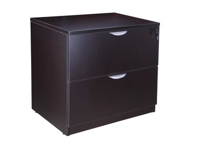 Boss Office Products 2-Drawer Lateral File Cabinet, Letter/Legal Size, Lockable, 29.5H x 31W x 22D, Mocha (N112-MOC)