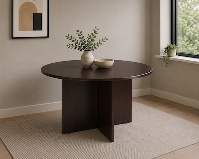 Boss Office Products 47 Round Conference Table, Mocha (N123-MOC)