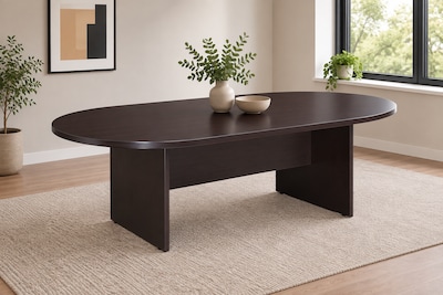 Boss Office Products 71W x 35D Racetrack Shaped Conference Table, Mocha (N135-MOC)