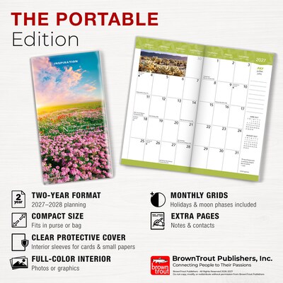 2027-2028 BrownTrout Inspiration 3.5" x 6.5" Monthly Planner (9798330710201)
