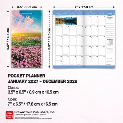 2027-2028 BrownTrout Inspiration 3.5" x 6.5" Monthly Planner (9798330710201)
