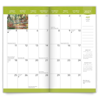 2027-2028 BrownTrout Claude Monet 3.5" x 6.5" Monthly Planner (9798330710140)