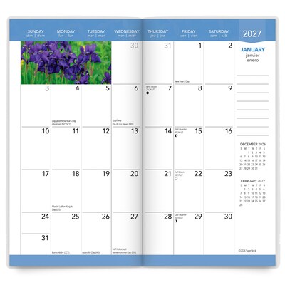 2027-2028 BrownTrout In the Garden 3.5" x 6.5" Monthly Planner (9798330710171)