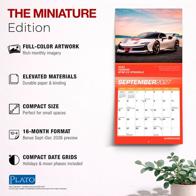 2027 BrownTrout Supercars 7" x 7" Monthly Wall Calendar (9798330714971)