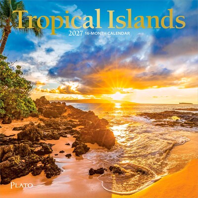 2027 BrownTrout Tropical Islands 7 x 7 Monthly Wall Calendar (9798330714988)