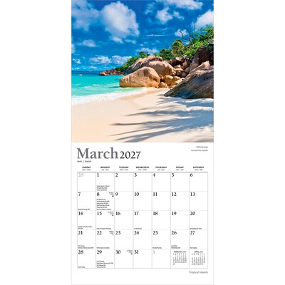 2027 BrownTrout Tropical Islands 7" x 7" Monthly Wall Calendar (9798330714988)