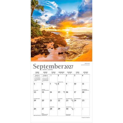 2027 BrownTrout Tropical Islands 7" x 7" Monthly Wall Calendar (9798330714988)