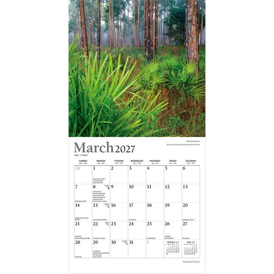 2027 BrownTrout National Parks 7" x 7" Monthly Wall Calendar (9798330713790)