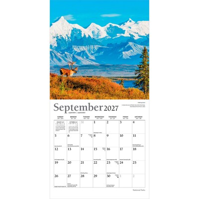 2027 BrownTrout National Parks 7" x 7" Monthly Wall Calendar (9798330713790)