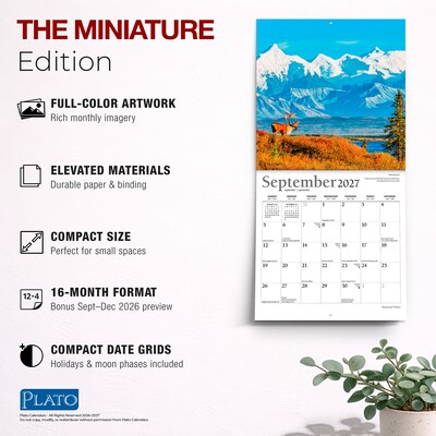 2027 BrownTrout National Parks 7" x 7" Monthly Wall Calendar (9798330713790)