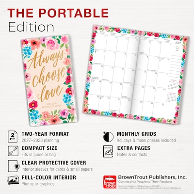 2027-2028 BrownTrout Bonnie Marcus 3.5" x 6.5" Monthly Planner (9798330713073)