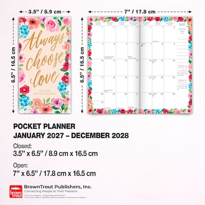 2027-2028 BrownTrout Bonnie Marcus 3.5" x 6.5" Monthly Planner (9798330713073)