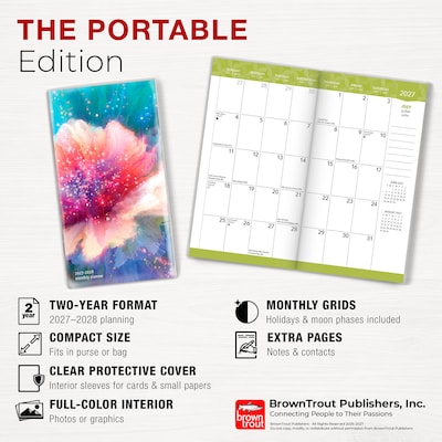 2027-2028 BrownTrout Floral Fireworks 3.5" x 6.5" Monthly Planner (9798330710164)