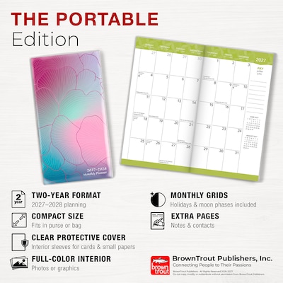 2027-2028 BrownTrout Ariel Collection 3.5" x 6.5" Monthly Planner (9798330714063)