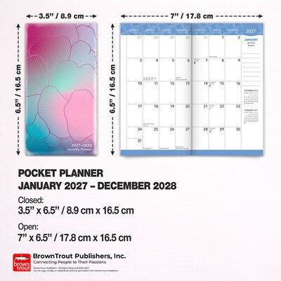 2027-2028 BrownTrout Ariel Collection 3.5" x 6.5" Monthly Planner (9798330714063)