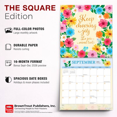 2027 BrownTrout Bonnie Marcus 12" x 12" Monthly Wall Calendar (9798330715008)