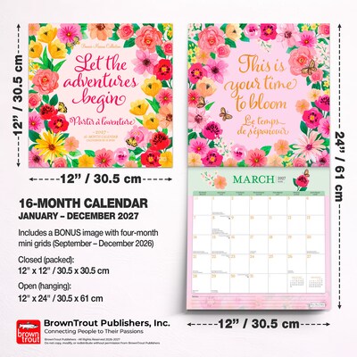 2027 BrownTrout Bonnie Marcus 12" x 12" Monthly Wall Calendar (9798330715008)