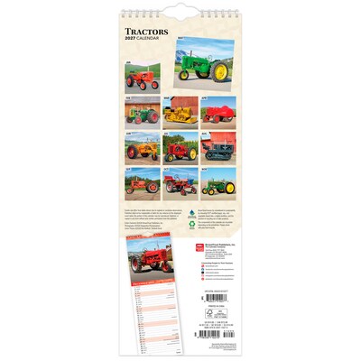 2027 BrownTrout Tractors 5.7 x 16.5 Monthly Slimline Wall Calendar (9798330710270)