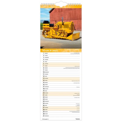 2027 BrownTrout Tractors 5.7" x 16.5" Monthly Slimline Wall Calendar (9798330710270)