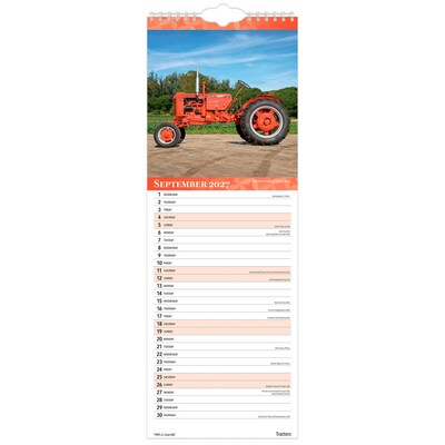 2027 BrownTrout Tractors 5.7" x 16.5" Monthly Slimline Wall Calendar (9798330710270)