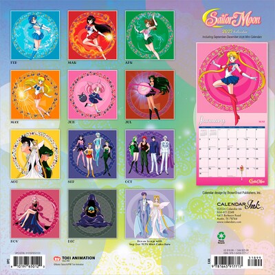 2027 BrownTrout Cal Ink Sailor Moon 12 x 12 Monthly Wall Calendar (9781645917717)