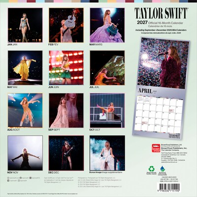 2027 BrownTrout Taylor Swift 12 x 12 Monthly Wall Calendar (9798330715190)