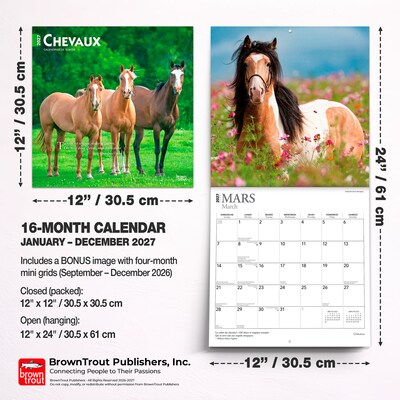 2027 BrownTrout Chevaux 12" x 12" Monthly Wall Calendar (9798330715077)