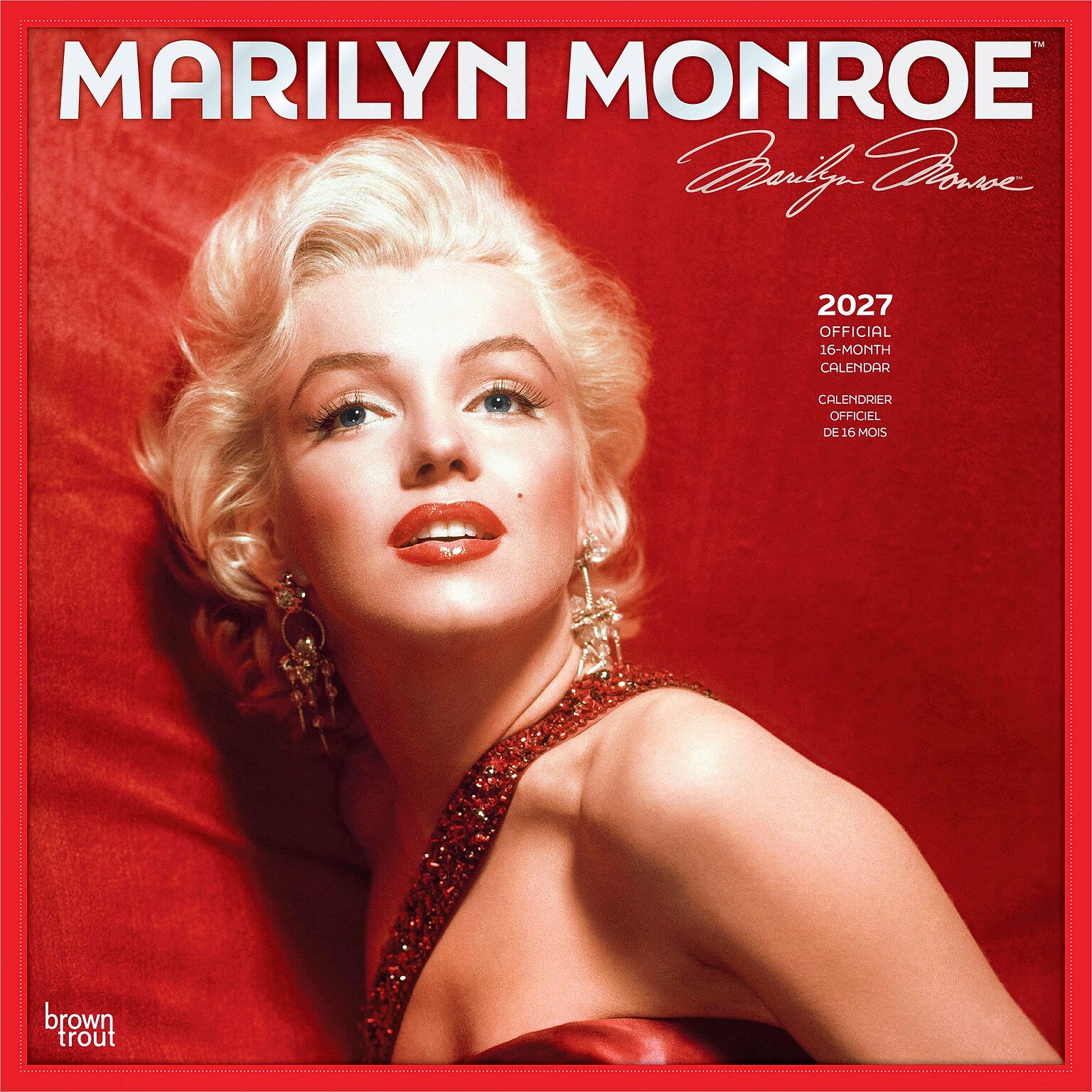 2027 BrownTrout Marilyn Monroe 12 x 12 Monthly Wall Calendar (9798330715169)