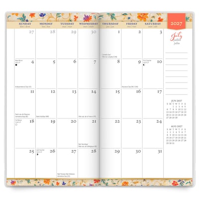 2027-2028 BrownTrout Tuscan Delight 3.5" x 6.5" Monthly Planner (9798330710188)