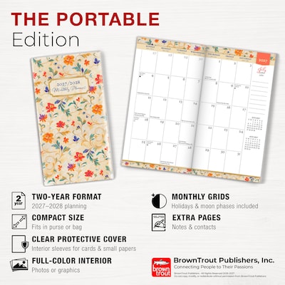 2027-2028 BrownTrout Tuscan Delight 3.5" x 6.5" Monthly Planner (9798330710188)