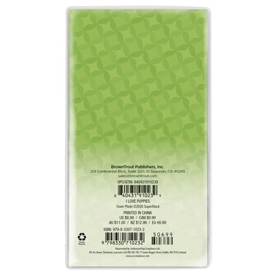 2027-2028 BrownTrout I Love Puppies 3.5 x 6.5 Monthly Planner (9798330710232)