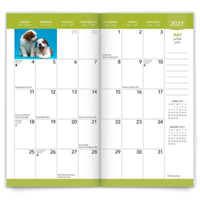 2027-2028 BrownTrout I Love Puppies 3.5" x 6.5" Monthly Planner (9798330710232)