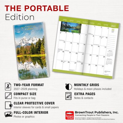 2027-2028 BrownTrout National Parks 3.5" x 6.5" Monthly Planner (9798330710133)