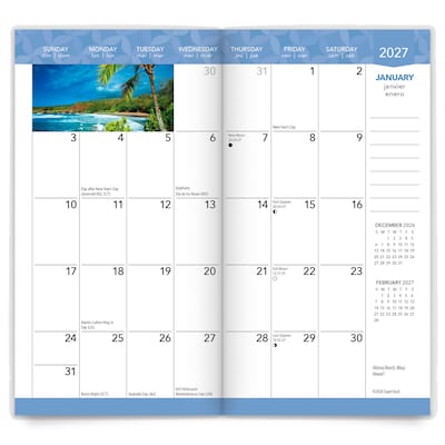 2027-2028 BrownTrout Tropical Islands 3.5" x 6.5" Monthly Planner (9798330710218)