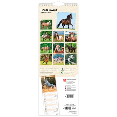 2027 BrownTrout Horse Lovers 5.7 x 16.5 Monthly Slimline Wall Calendar (9798330710294)