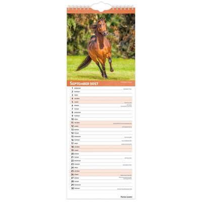 2027 BrownTrout Horse Lovers 5.7" x 16.5" Monthly Slimline Wall Calendar (9798330710294)