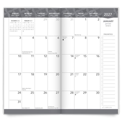 2027-2028 BrownTrout ViewPoint 3.5" x 6.5" Monthly Planner, Black (9798330710263)