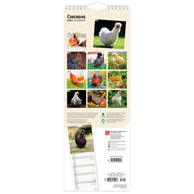2027 BrownTrout Chickens 5.7 x 16.5 Monthly Slimline Wall Calendar (9798330710287)