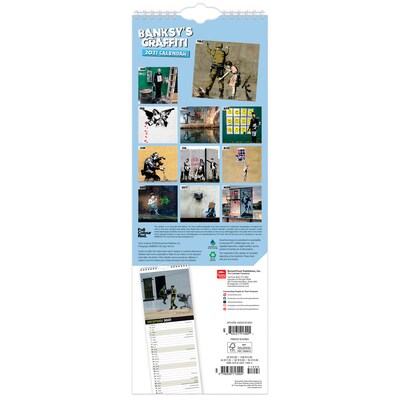2027 BrownTrout Banksys Graffiti 5.7 x 16.5 Monthly Slimline Wall Calendar (9798330713004)