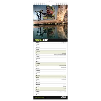 2027 BrownTrout Banksy's Graffiti 5.7" x 16.5" Monthly Slimline Wall Calendar (9798330713004)