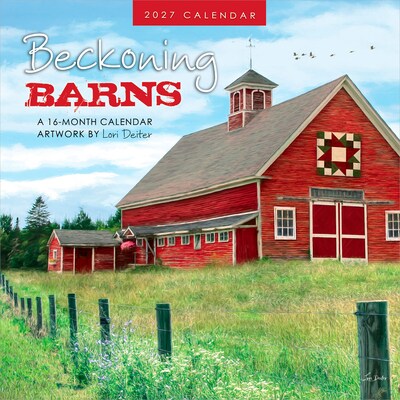 2027 BrownTrout Beckoning Barns 7 x 7 Monthly Wall Calendar (9781773728827)